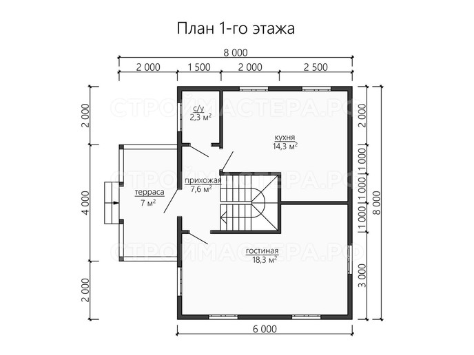 Каркасный дом проект «КД-43»