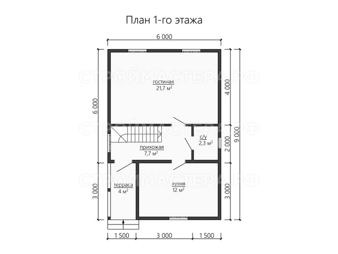 Дом из бруса проект «ДБ-44»