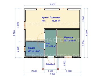 Каркасный дом 7х6 в Вороново